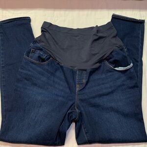 Old Navy Maternity Size 16 Long Full Panel Skinny Jeans Stretchy Dark Wash